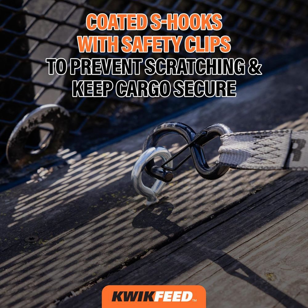 Keeper KwikFeed 1000 Lbs 16 Ft. x 1.25 Inch Ratchet Tie Down Strap, Black, large image number 11