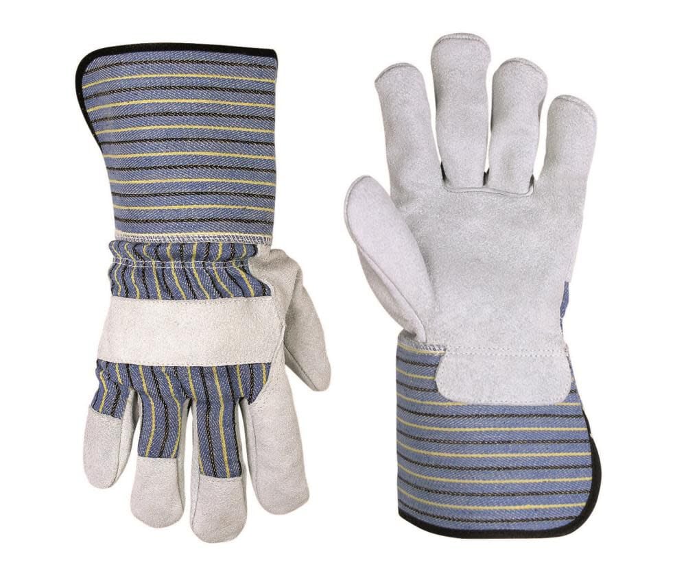 CLC Split Size Leather Palm Work Gloves with Extended Safety Cuff – Size L – 2048L