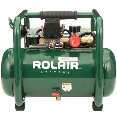 Rolair 1 HP - Ultra-Quiet (115V) 2.4CFM@90PSI 2.5 Gallon Oil Less Compressor