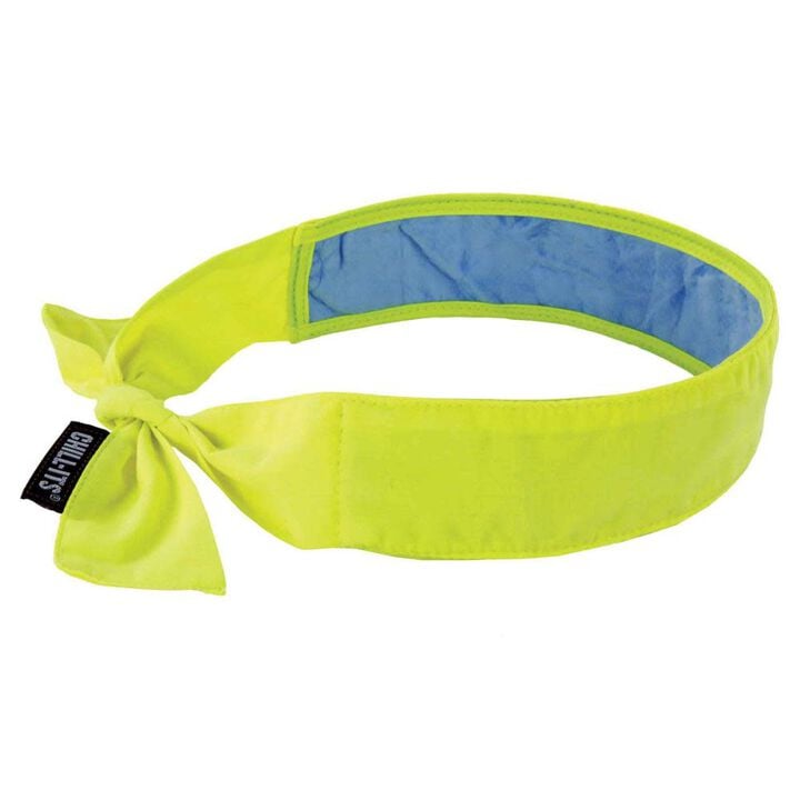 Ergodyne Chill-Its 6700CT Evaporative Cooling Headband, Tie Closure Lime