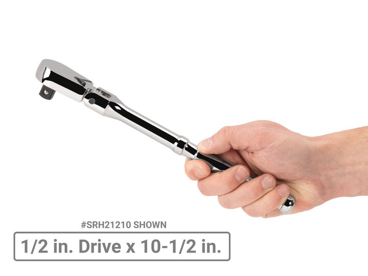 Tekton 1/2 Inch Flex Head Non-QR Ratchet Set, 10-1/2, 14 Inch, 2 Pieces, large image number 6