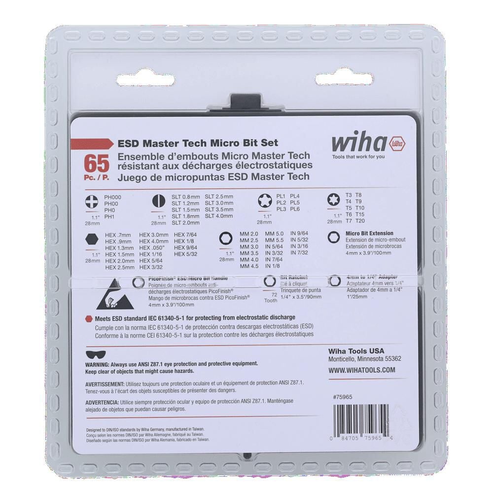Wiha System 4 ESD Safe Master Technician Ratchet & MicroBits Set, 65 Pieces, large image number 7