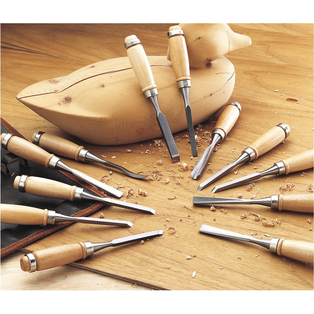 Steelex Beech Wood Handle Carving Chisel Set 12pc, large image number 2