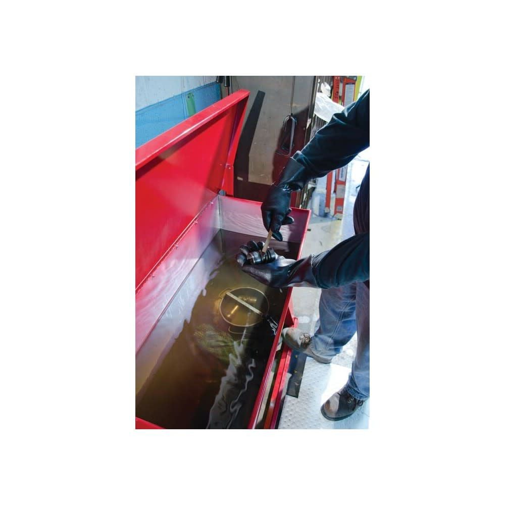 Justrite 22 Gallon Red Steel Floor-Standing Self-Close Cover Rinse Tank, large image number 4