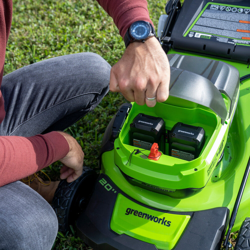 Greenworks 48V 20in Push Lawn Mower Kit with 4Ah Battery 2pk & Charger