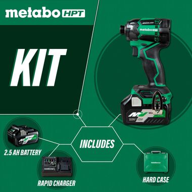 Metabo HPT 36V MultiVolt Triple Hammer BOLT Impact Driver Cordless Kit, large image number 2