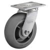 Albion Casters 6 In. Diameter Rubber Wheel Swivel Standard Plate Caster, small