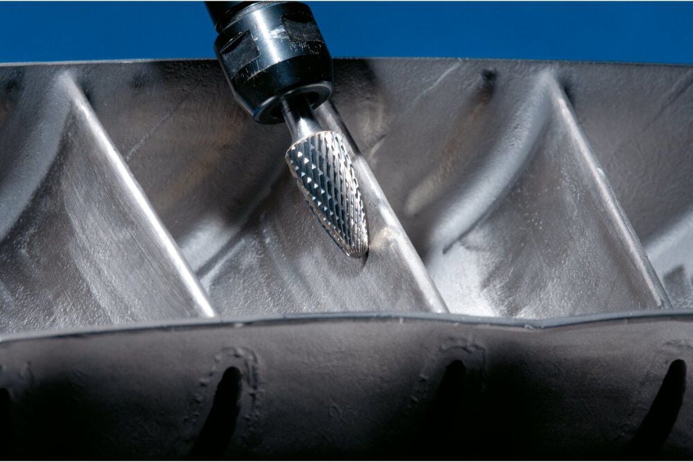 Pferd Carbide Burr SF-5 Tree Shape Double Cut 1/2 Inch x 1 Inch x 1/4 Inch Shank, large image number 2