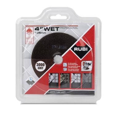 Rubi Tools Resin Wet Polishing Pad 3000 Grit 4 In.