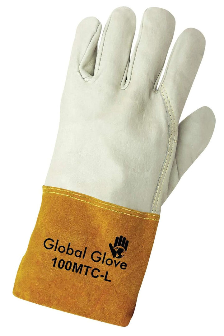 Global Glove Premium Grain Cowhide Mig/Tig Leather Beige Welder Gloves, Large, large image number 1
