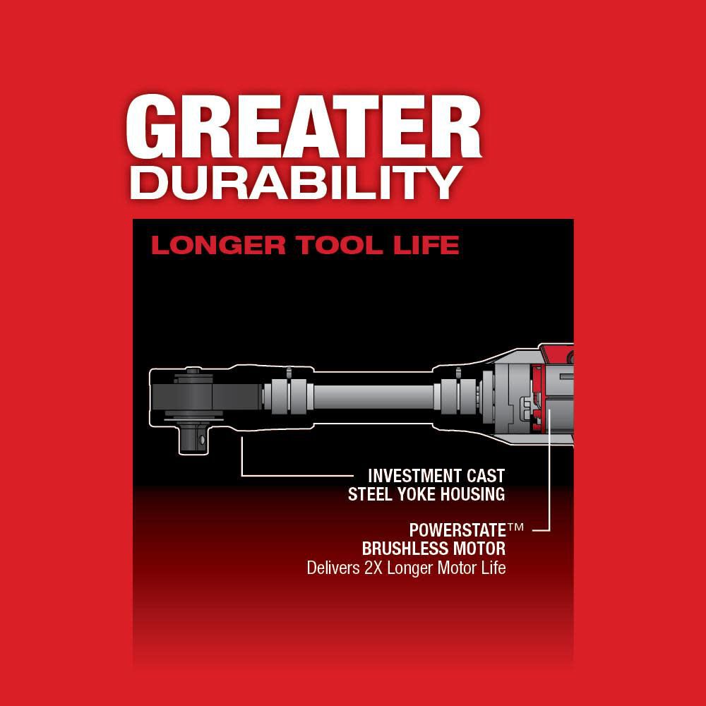 Milwaukee M12 Fuel 3 8 In Extended Reach Ratchet Reconditioned Bare Tool 2560 80 - Image 5