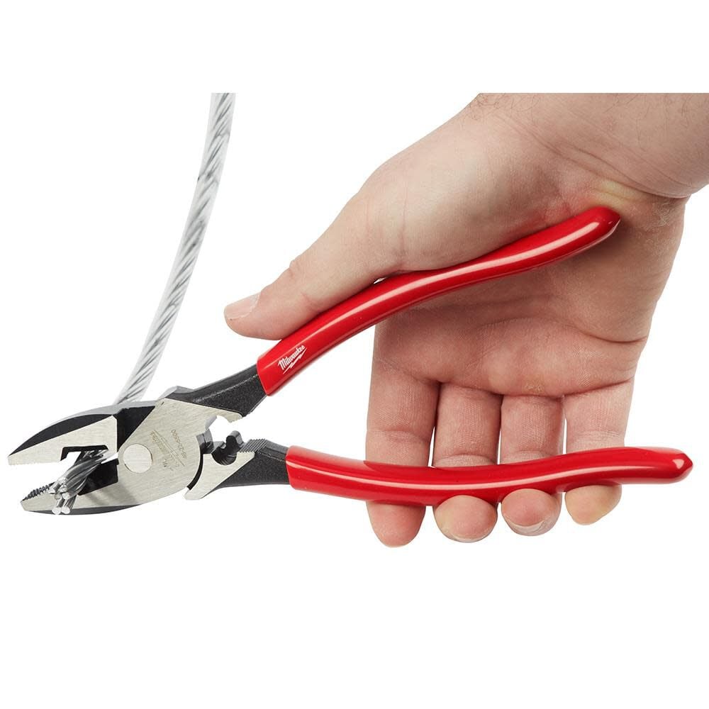 Milwaukee High Leverage Linesman's with Crimper-Dipped, large image number 4