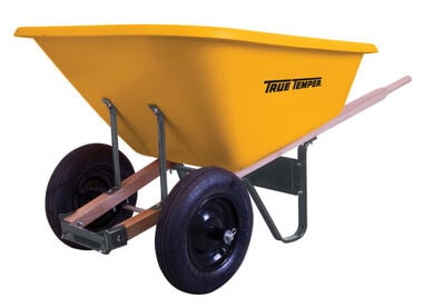True Temper Dual Wheel 8 Cu Ft. Capacity Polyethylene Wheelbarrow