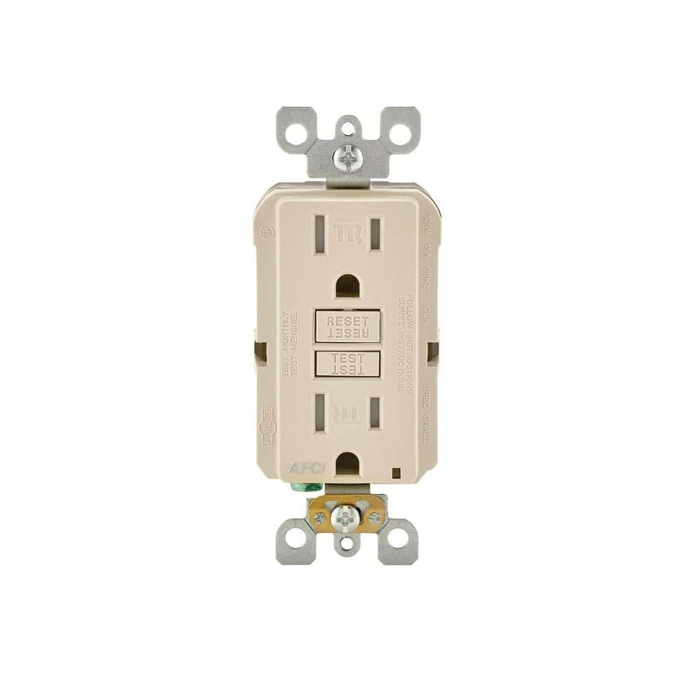 Leviton SmartlockPro AFCI Outlet 15A 120V Light Almond NEMA 5-15R – 3500238