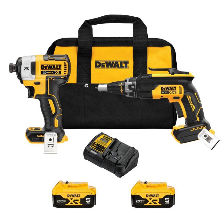 DEWALT 20V MAX XR Drywall Screwgun & Impact Driver Combo Kit, large image number 1
