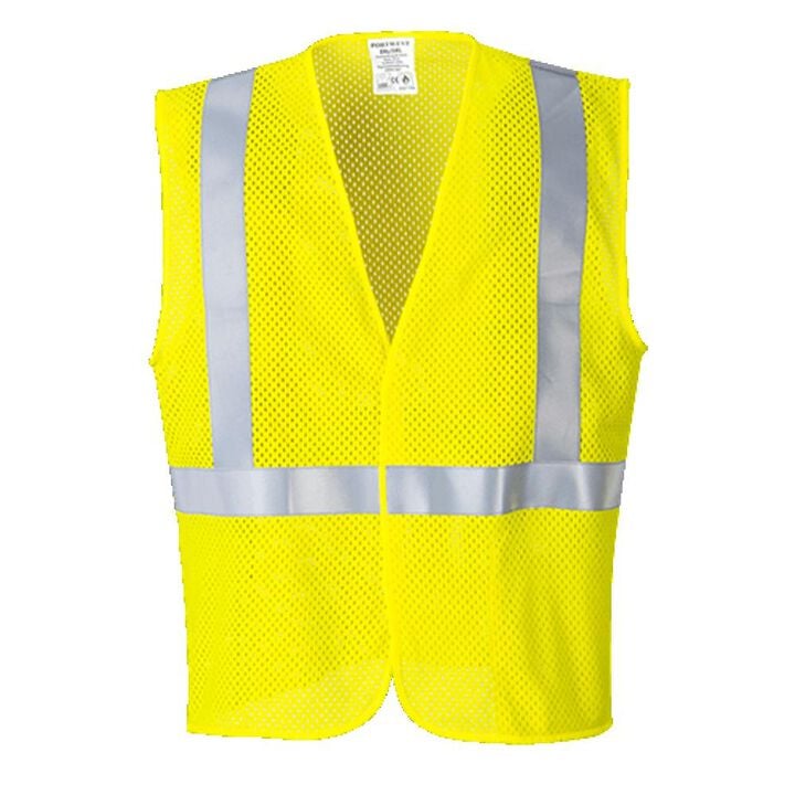 Portwest Yellow Arc Rated Flame Resistant Mesh Vest - XL, large image number 1