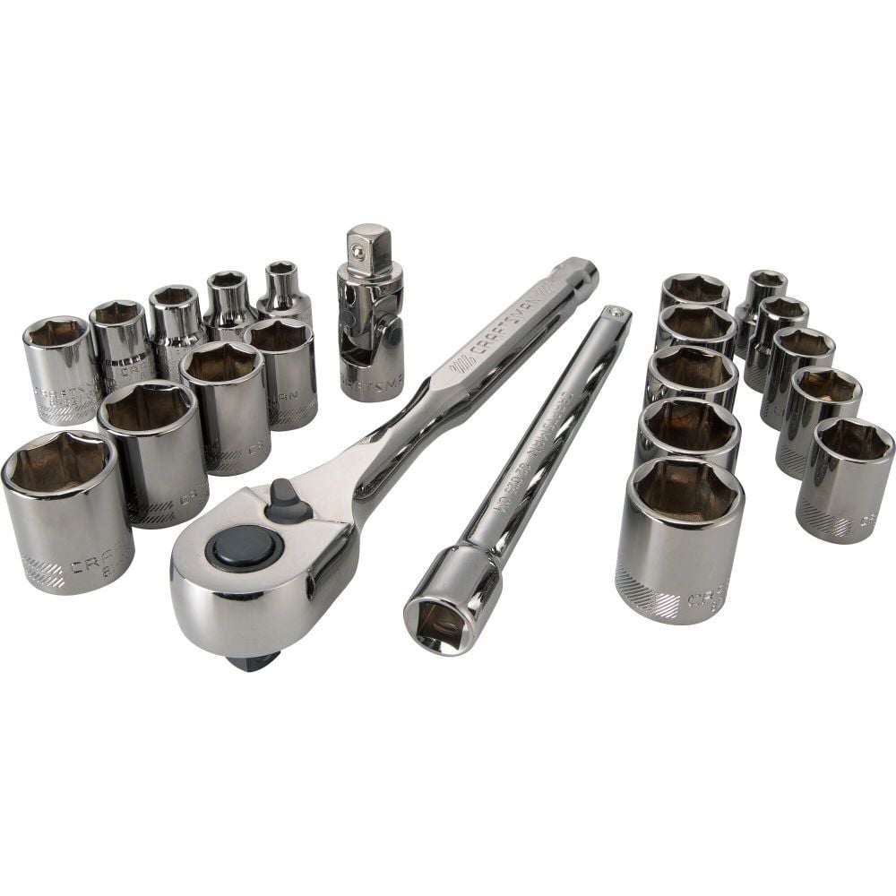 CRAFTSMAN Gunmetal Chrome 3/8-in Drive Mechanics Tool Set, 22pc, large image number 1