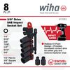 Wiha 3/8 Inch Drive SAE Impact Socket Set, 8 Pieces, small image number 2
