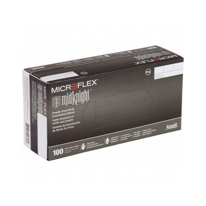 Microflex X-Large Black Disposable Nitrile Exam Gloves 100 Pairs, large image number 1