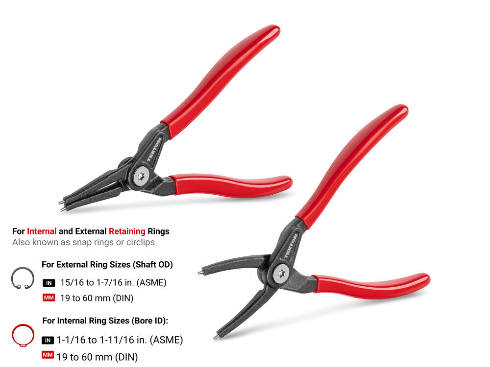 Tekton 7 Inch Internal and External Retaining Ring Pliers Set, 2 Pieces, large image number 6