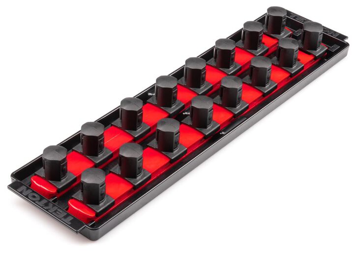 Tekton 16 Slot Universal Socket Organizer for 3/4 Inch Drive Sockets and Bit Sockets, Red, large image number 1