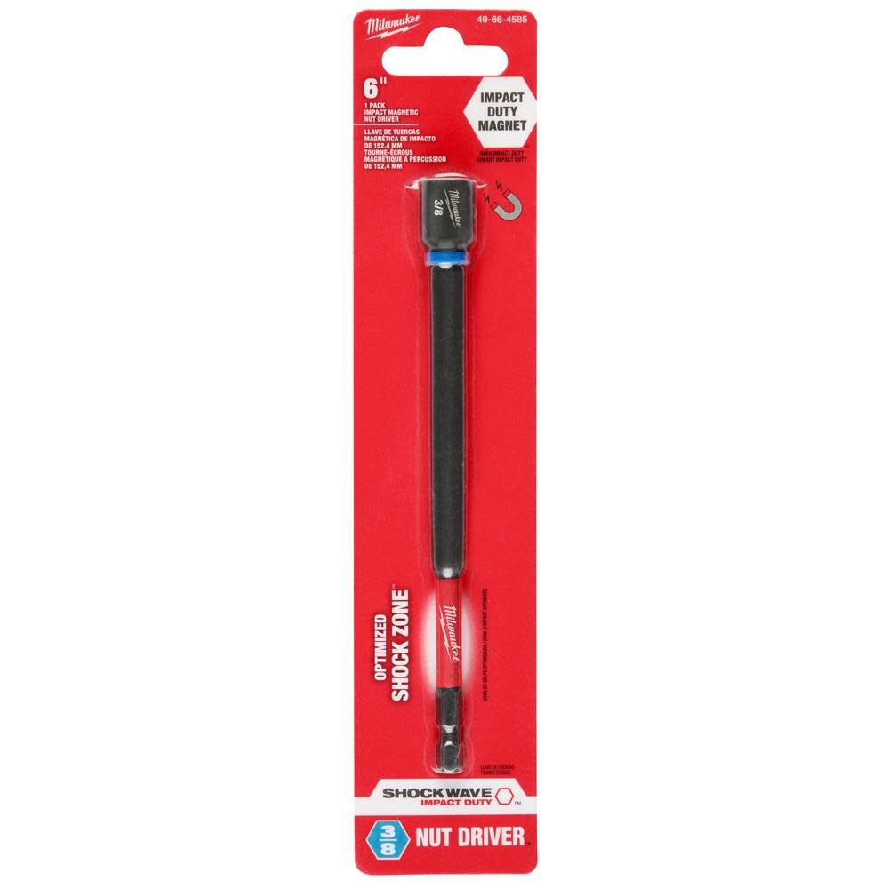 Milwaukee SHOCKWAVE Impact Duty 3/8inch x 6inch Magnetic Nut Driver, large image number 9