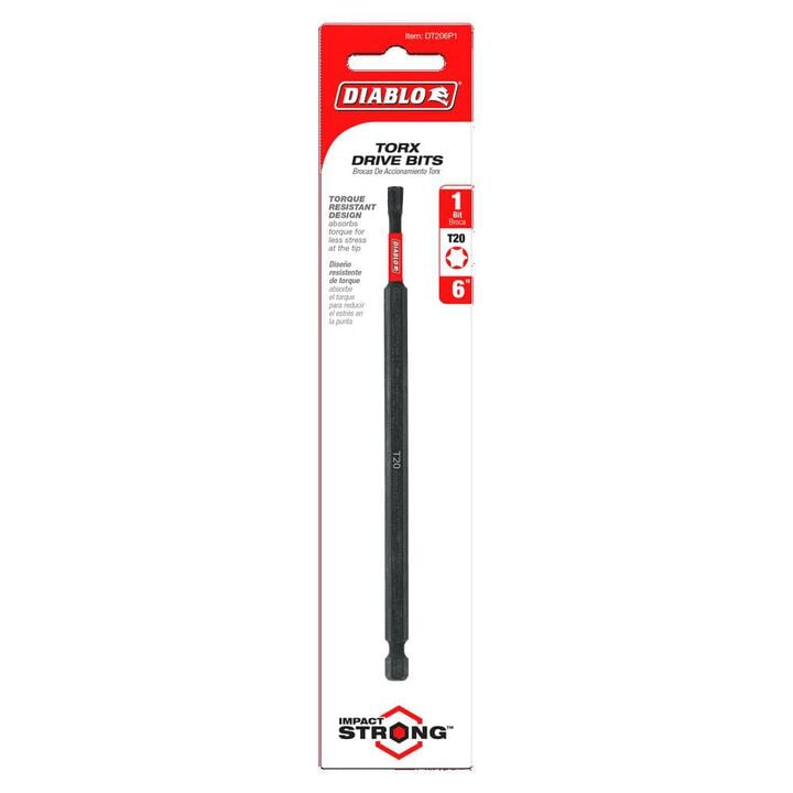 Diablo Tools 6 Inch #20 Torx Drive Bit, large image number 1