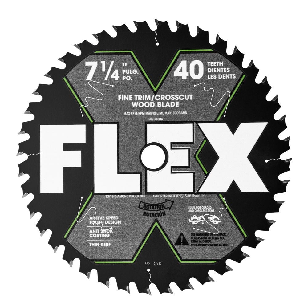 FLEX 7-1/4 Inch 40T Fine Trim/Cosscut Wood Blade - FA201004-10B