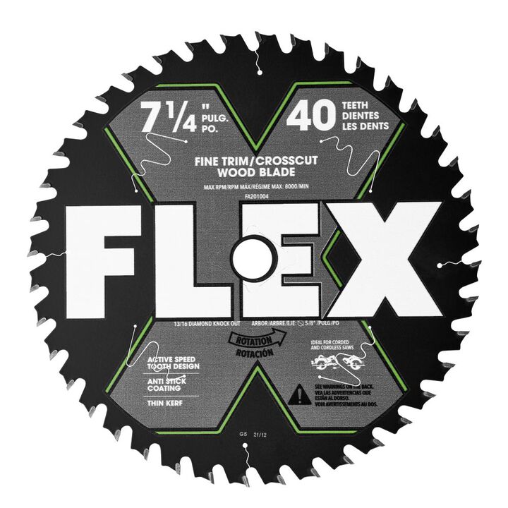 FLEX 7-1/4 Inch 40T Fine Trim/Cosscut Wood Blade
