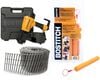 Acme Tools Bostitch Framing Pneumatic Nailer with 6,000 Stapler And Nailer Caps & 5,400 B&C EAGLE 2-1/2 Inch x .090 Wire Collated Hot Dipped Galvanized Ring Shank Coil Siding Nail Bundle, small image number 1