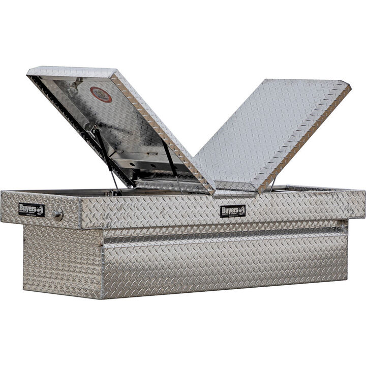 Buyers Products Company 23x27x71 Inch Diamond Tread Aluminum Gull Wing Truck Box, large image number 1
