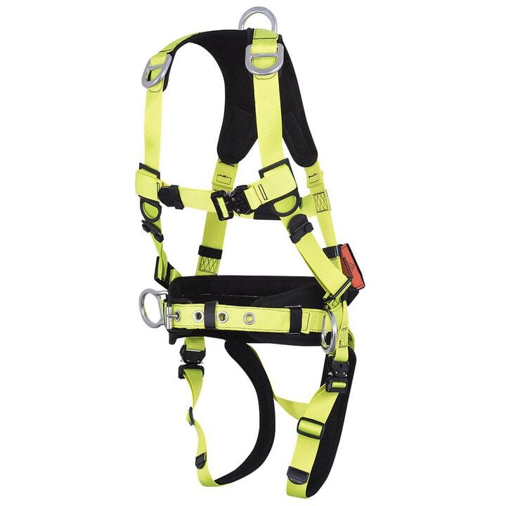 Peakworks PeakPro Plus Series Full Body Safety Harness with Positioning Belt Hi Vis Green Medium