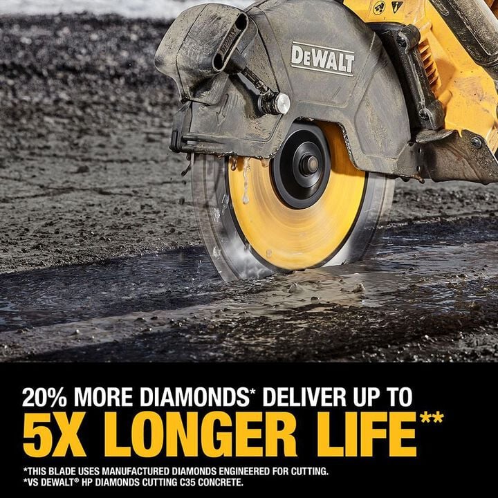 DEWALT XP4 All-Purpose 9 Inch Segmented Rim Diamond Blade for Fast Cuts in General Purpose Concrete, large image number 4