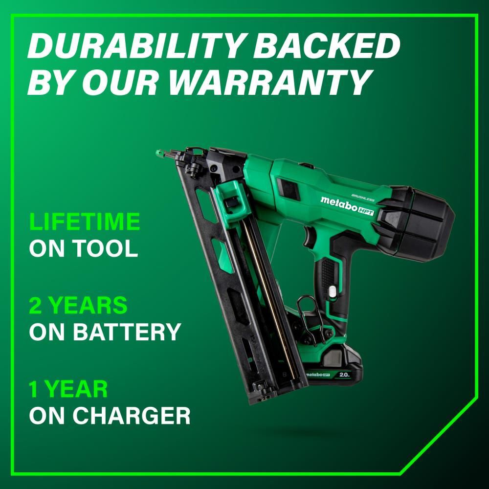 Metabo HPT 18V MultiVolt Brushless 15-Gauge Angled Finish Nailer 2 Ah Kit, large image number 11
