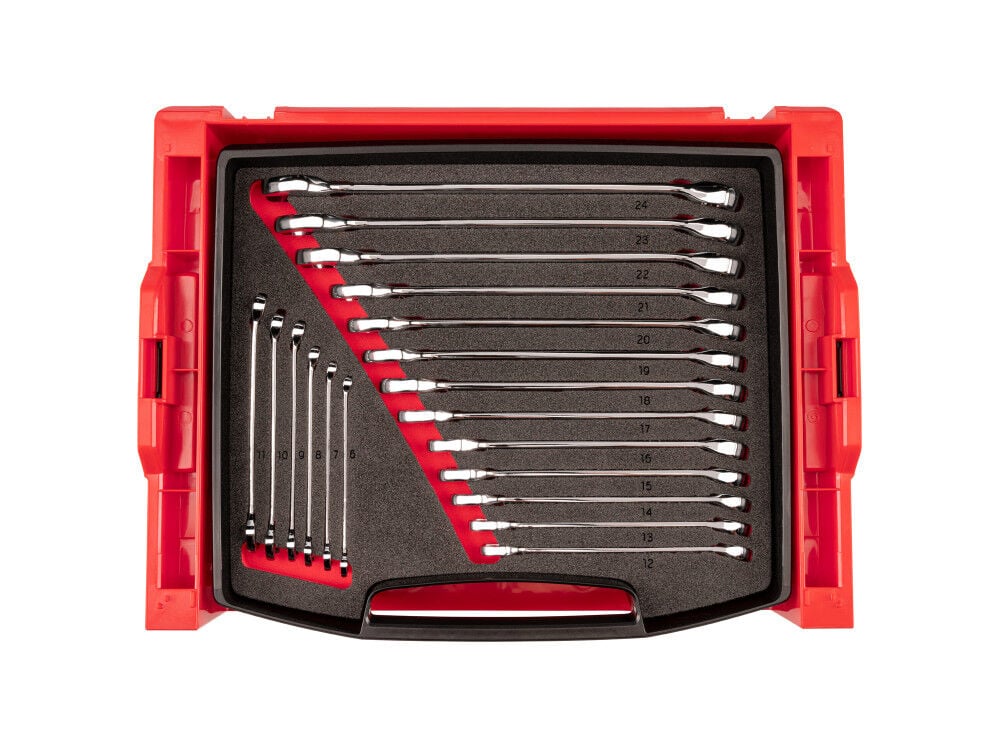 Tekton Combination Wrench Set with Drawer and Rack, 19 Piece (6-24 mm), large image number 1
