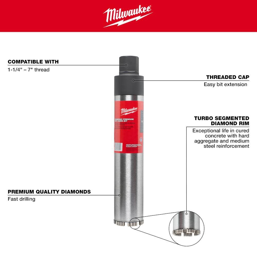 Milwaukee 6 1 4 In Diamond Premium Wet Core Bit 48 17 3062 Simolary simolary.com 8