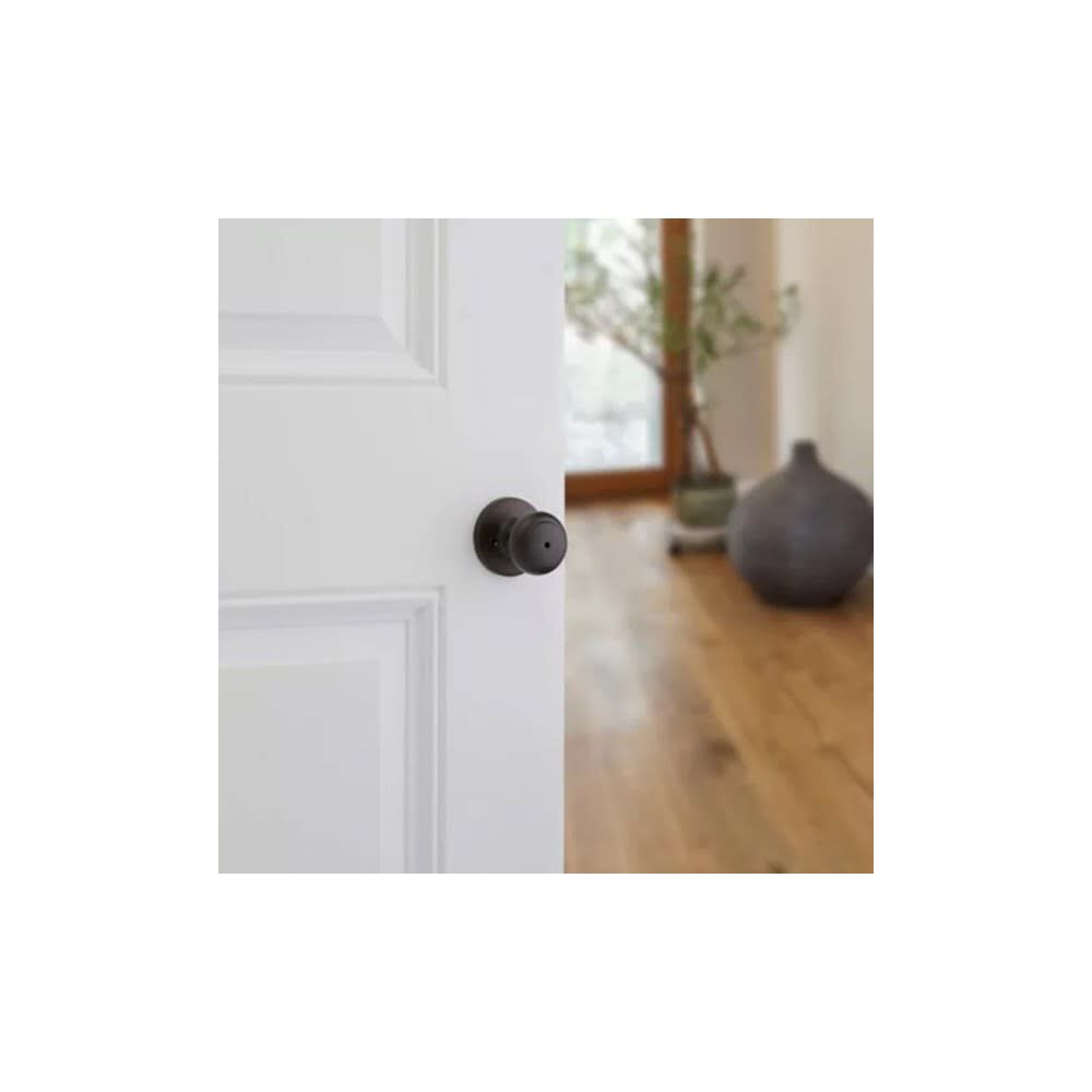 Kwikset Venetian Bronze Bed/Bath Cove Privacy Door Knob Lock Set, large image number 4