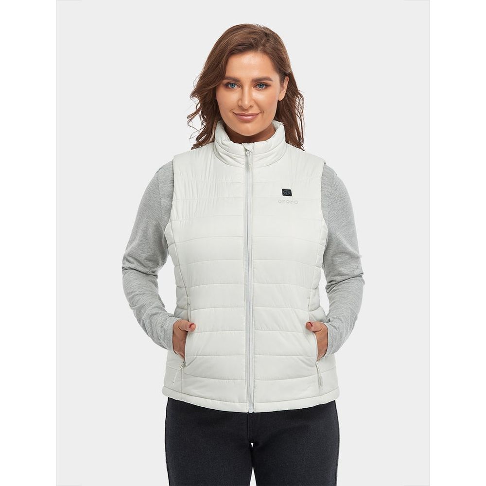 ORORO Womens Off-White Classic Heated Vest Kit Medium, large image number 4