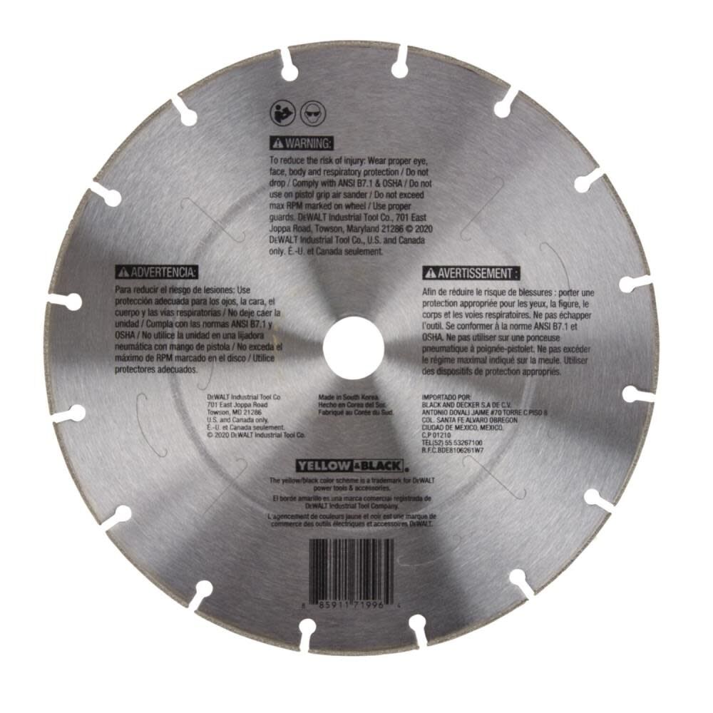 DEWALT FLEXVOLT 9 Inch Segmented Rim Diamond Wheel for Straight Cuts in Metal, large image number 2