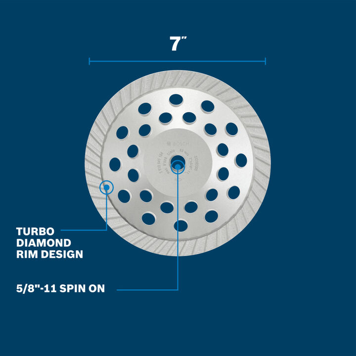 Bosch 7 Inch Turbo Diamond Cup Wheel, large image number 1