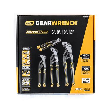 GEARWRENCH 4 Pc Pitbull Auto-Bite Tongue & Groove Dual Material Pliers with K9 Jaws, large image number 9