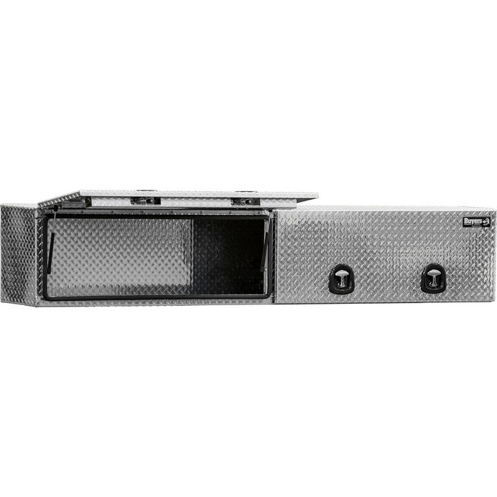Buyers Products Company 16x13x96 Inch Diamond Tread Aluminum Topsider Truck Box with Flip-Up Doors, large image number 3