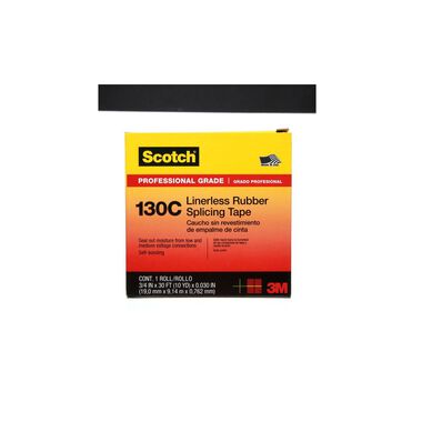3M Scotch Splicing Tape 0.75in x 30' Linerless Rubber Black, large image number 1