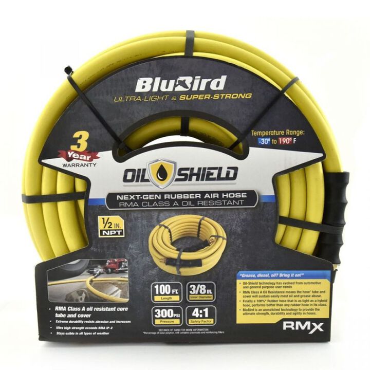BluBird OilShield Next-Gen 3/8 Inch x 100 Ft. Rubber Air Hose Assembly, large image number 2