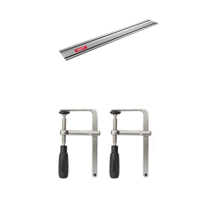 Milwaukee 55 Inch Guide Rail, Guide Rail Clamps Bundle