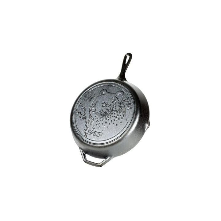 Lodge Cast Iron Wildlife Series 12 Inch Brown Cast Iron Bear Skillet, large image number 5