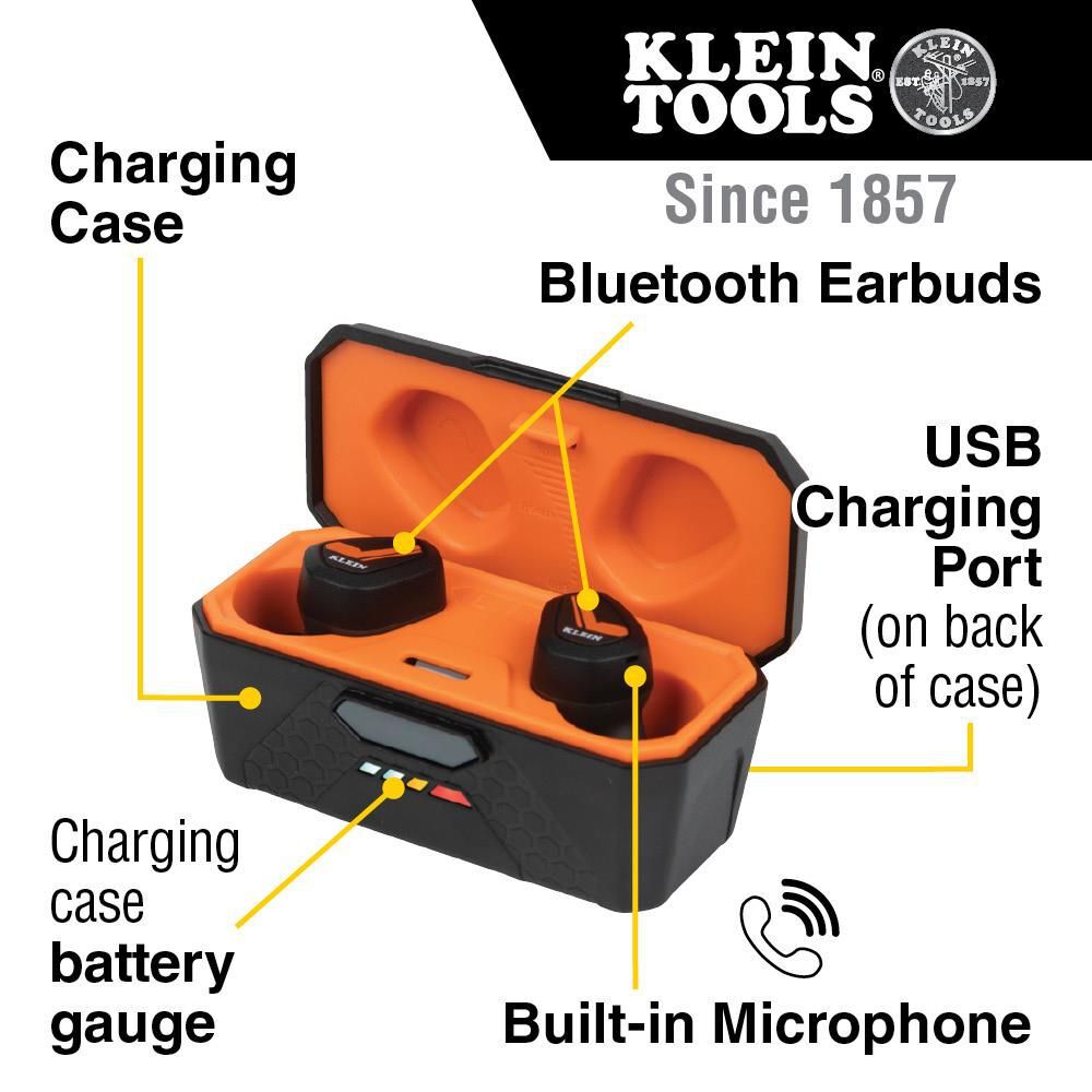 Klein Tools Bluetooth Jobsite Earbuds, large image number 2