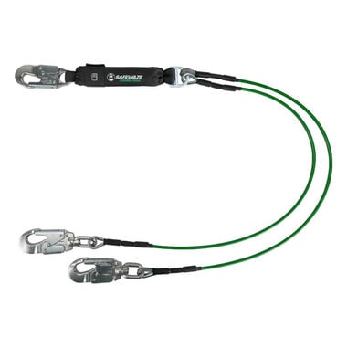 Safewaze Leading Edge 6 Ft. Energy Absorbing Lanyard: Dual Leg, Alu Swivel Snap Hooks
