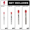 Milwaukee 4 pc Glass and Tile Bit Set, small image number 3