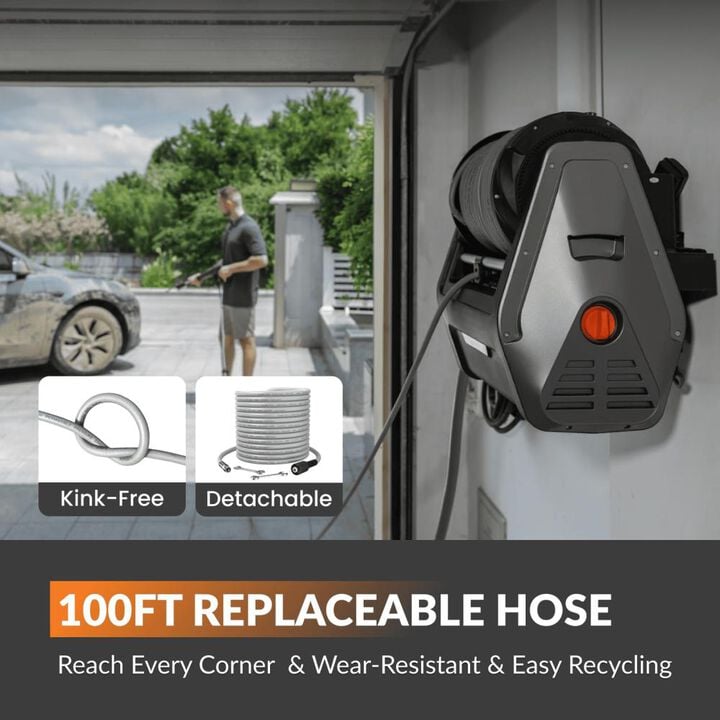 Giraffe Tools GRANDFALLS PLUS+ 2900 PSI 1.1 GPM Electric Cold Water Retractable Pressure Washer with 4 Spray Nozzles, large image number 3